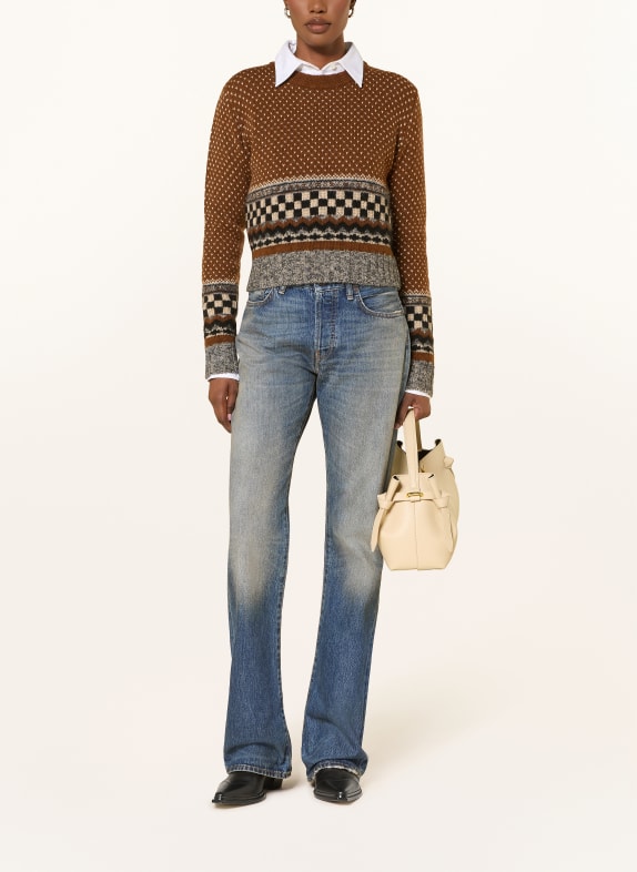 GOLDEN GOOSE Trui JOURNEY BRUIN / CRÈME / ZWART