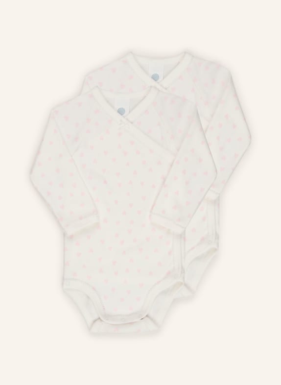 Sanetta Set van 2 wikkelbodys WIT / ROZE