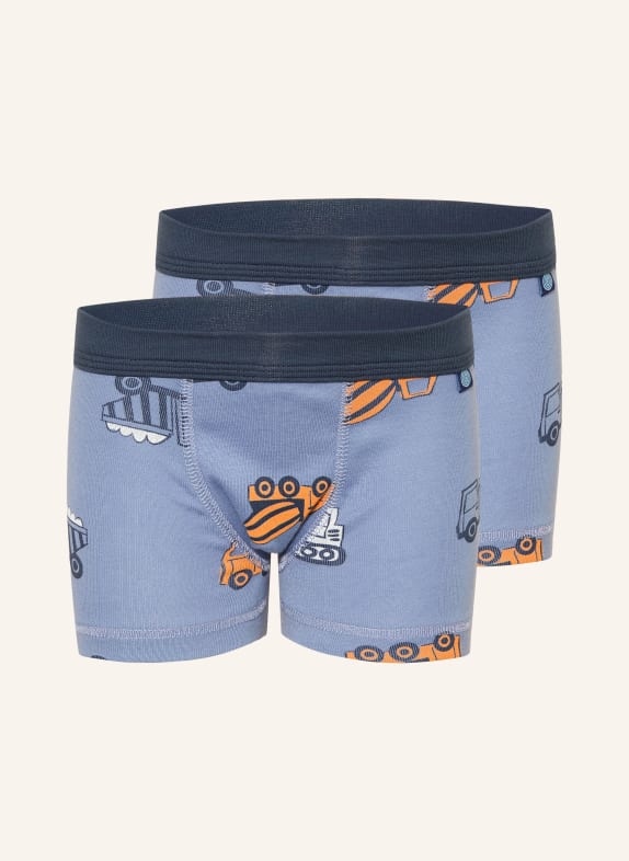 Sanetta Set van 2 Boxershorts BLAUWGRIJS / DONKERORANJE / BLAUW