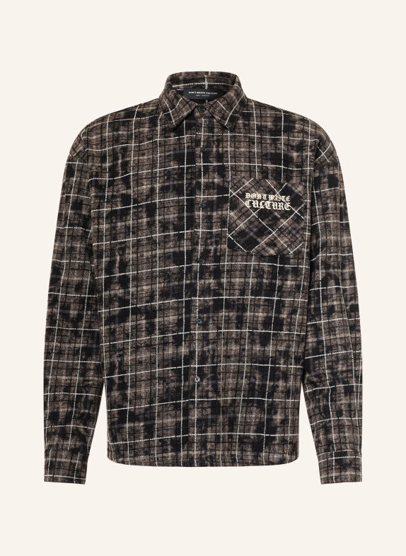 don't waste culture Flanellhemd LEVI Comfort Fit TAUPE / WEISS / SCHWARZ