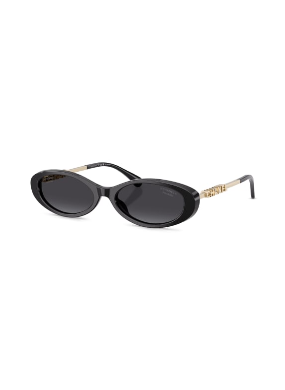 CHANEL Oval sunglasses BLACK/GRAY POLARIZED