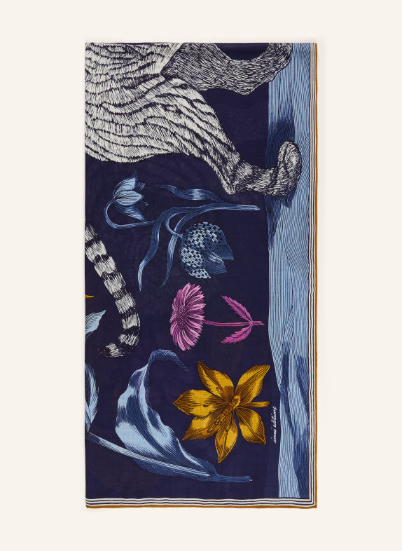 INOUI EDITIONS GUSTAV Scarf DARK BLUE / PURPLE / WHITE