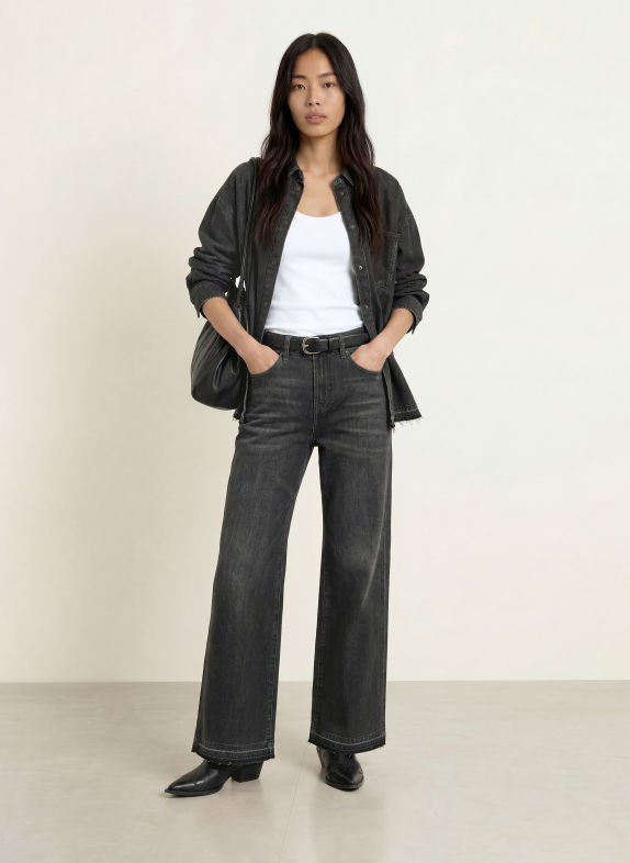 ELIAS RUMELIS Wide Leg Jeans KALEA 1542 mouse grey