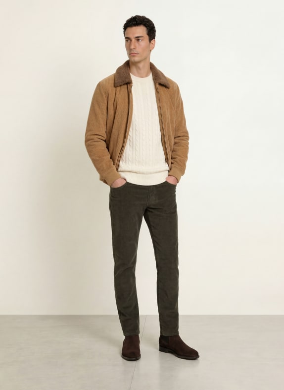 BRAX Cordbroek CADIZ Straight Fit 35 OLIVE