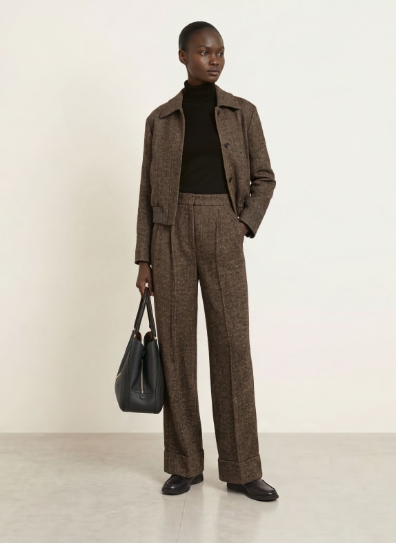 BOSS Marlenehose TIANARA DUNKELBRAUN / HELLBRAUN