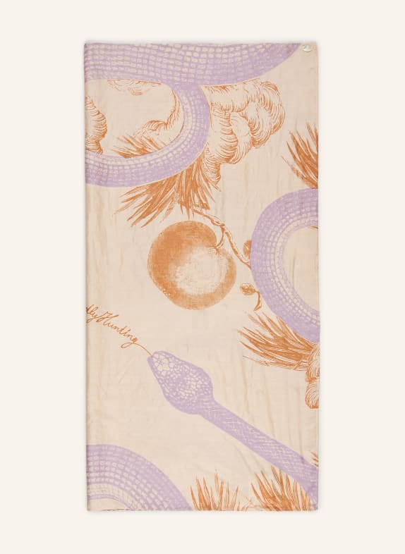 friendly hunting Zijden sjaal BEIGE / COGNAC / LICHTPAARS