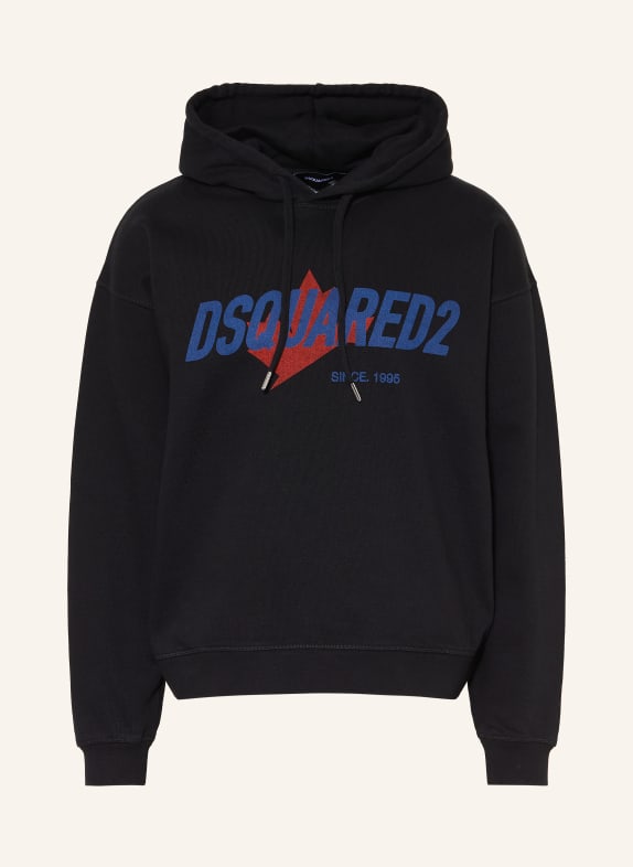DSQUARED2 Hoodie ZWART / ROOD / DONKERBLAUW