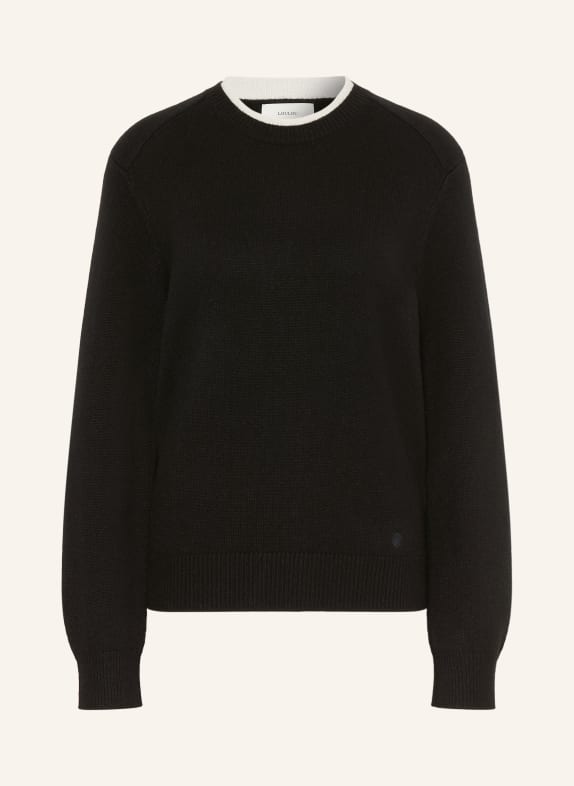 LOULOU DE SAISON OTIS Cashmere Sweater BLACK / WHITE