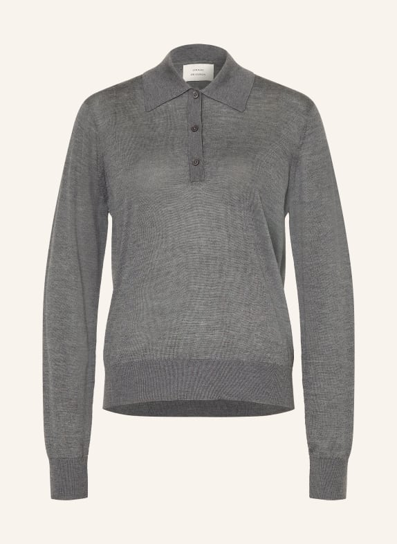 LOULOU DE SAISON MILES Knit Cashmere Polo Shirt GRAY