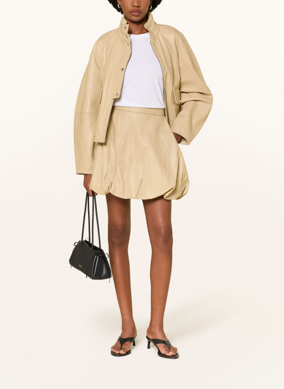 BY MALENE BIRGER Leren rok BREY BEIGE