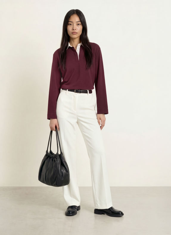 Stylein Jersey-Poloshirt JANELLE DUNKELROT / WEISS