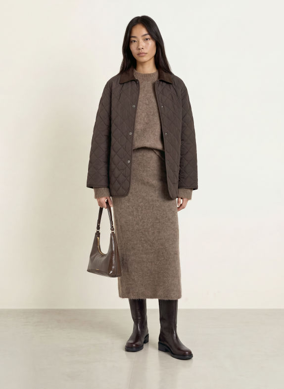 Stylein Gewatteerde jas SABRIA van corduroy MARRON FONCÉ