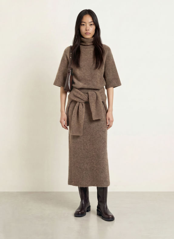 Stylein Gebreide rok NANIE TAUPE