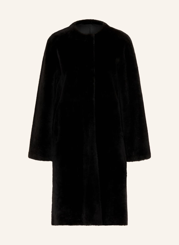 manzoni 24 Reversible leather coat BLACK