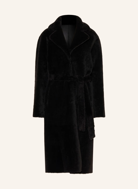 manzoni 24 Reversible leather coat BLACK