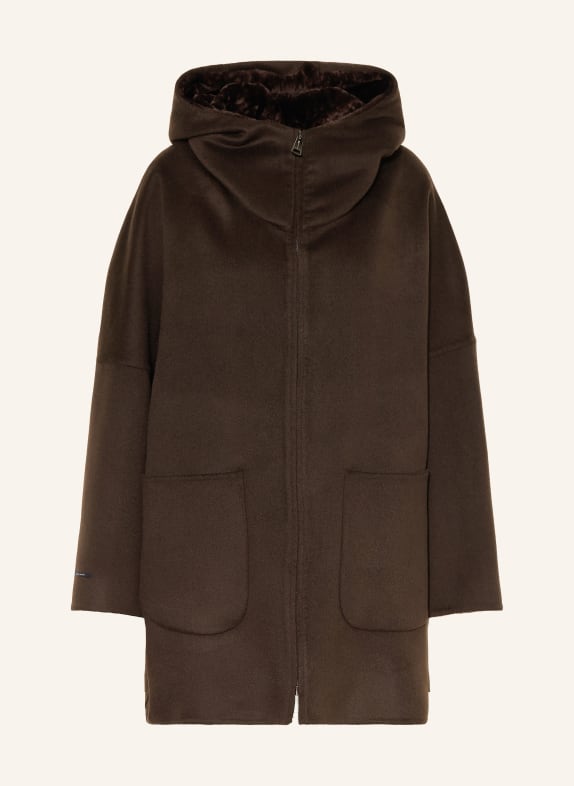 manzoni 24 Wool coat with cashmere DARK BROWN