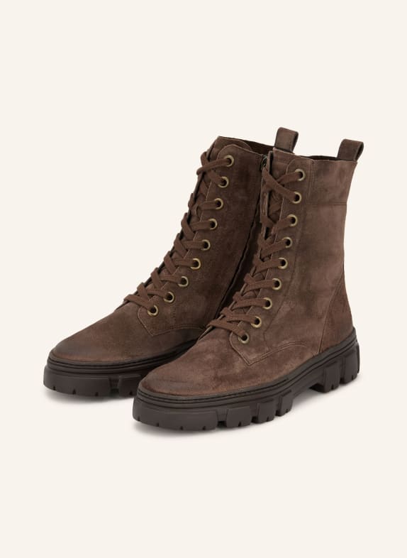 paul green Lace-up boots DARK BROWN
