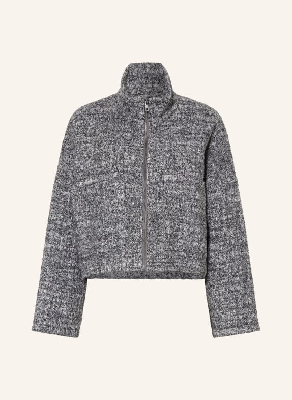 DRYKORN ELSTOW boxy jacket made of bouclé DARK GRAY / WHITE