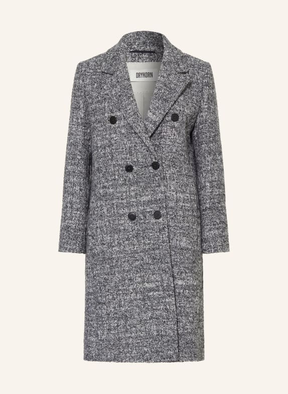 DRYKORN WALCOT Bouclé Coat DARK GRAY / WHITE