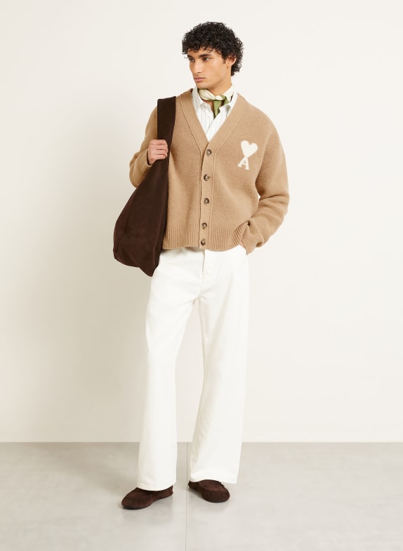 AMI PARIS Strickjacke HELLBRAUN / CREME