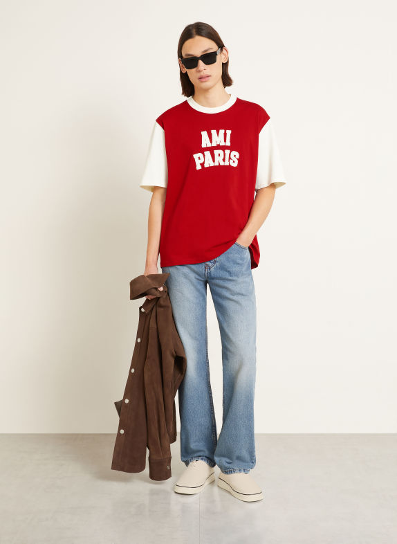 AMI PARIS T-Shirt ROT / ECRU