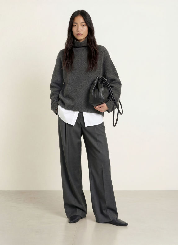 YERSE MIA Turtleneck sweater DARK GRAY