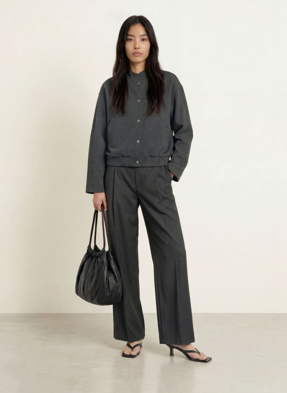 YERSE BARRY Wide-leg trousers DARK GRAY