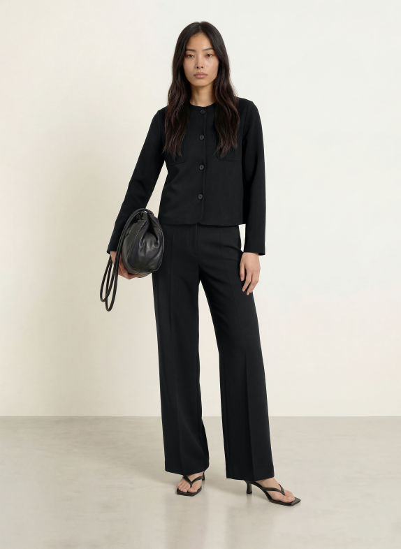 YERSE SIMONE Wide-leg trousers BLACK