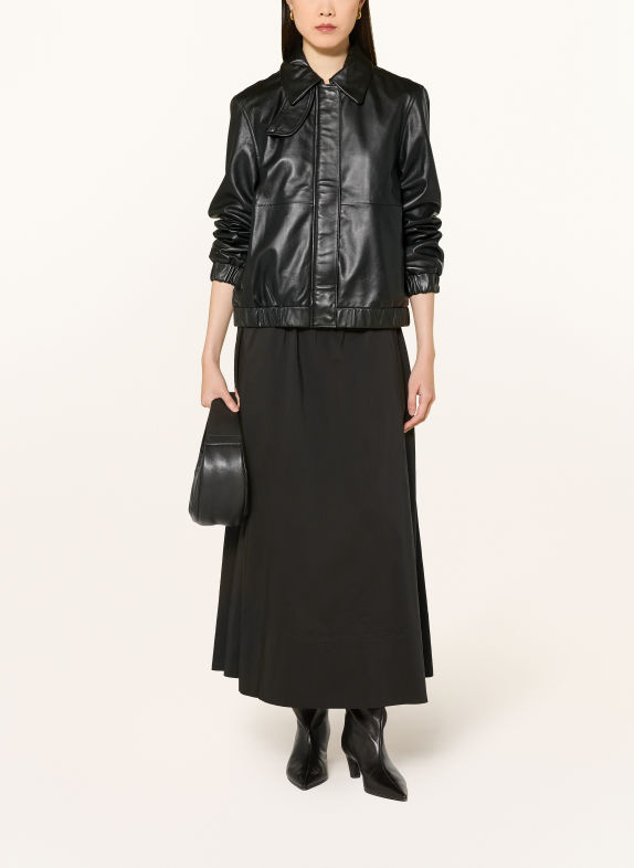 YERSE BAMBIA Leather Jacket DARK BROWN