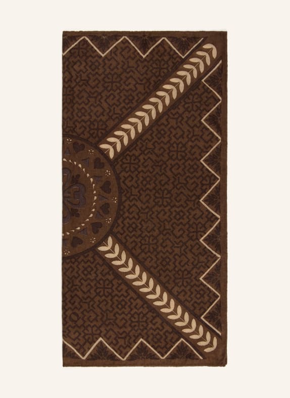 PURSCHOEN Cashmere Scarf BROWN / LIGHT BROWN / DARK BROWN