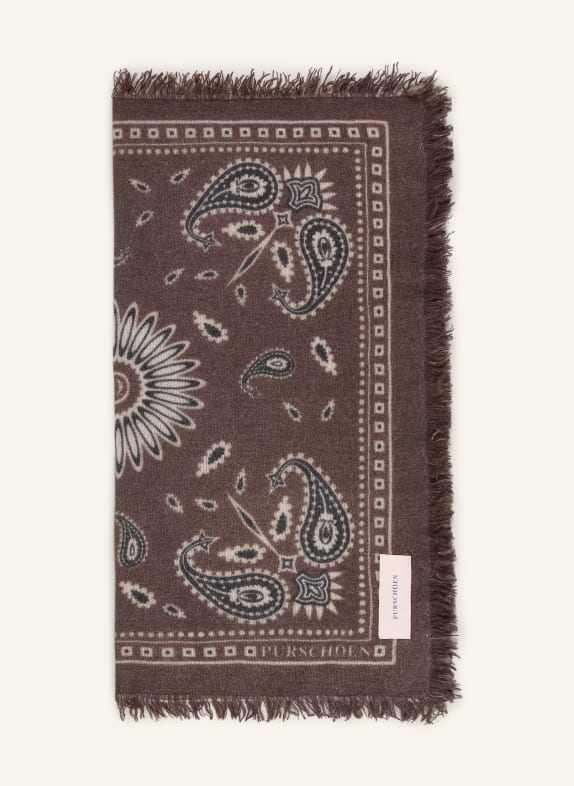 PURSCHOEN Cashmere Scarf TAUPE / CREAM / BLUE GRAY