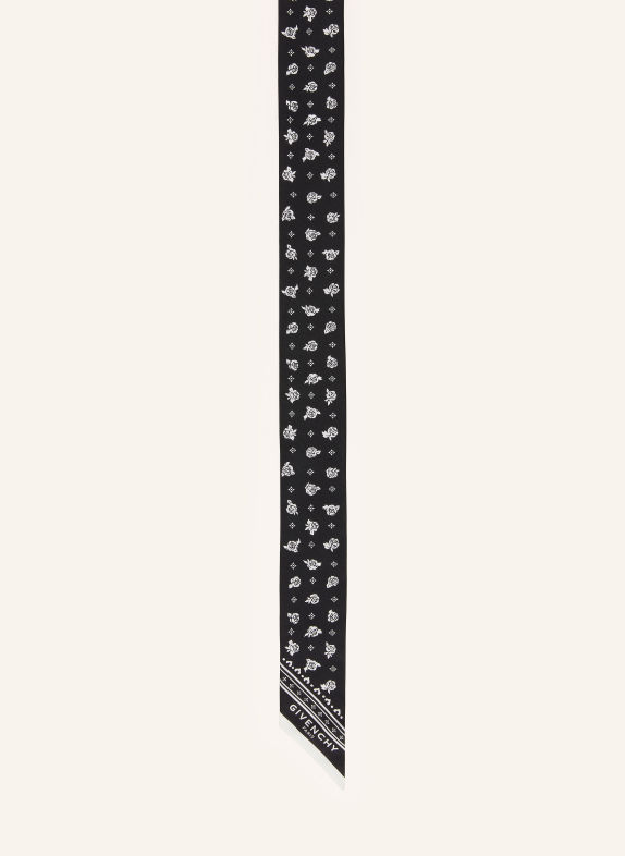 GIVENCHY Silk scarf BLACK / WHITE