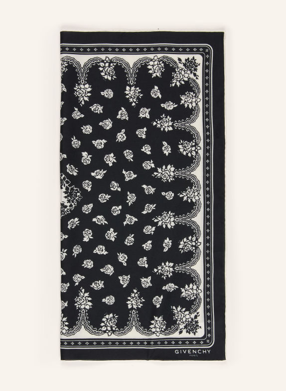 GIVENCHY Scarf with silk BLACK / WHITE