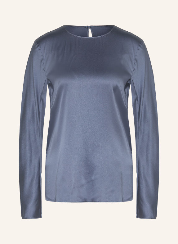 MM by Max Mara Bluzka koszulowa SMALTO z jedwabiem SZARONIEBIESKI