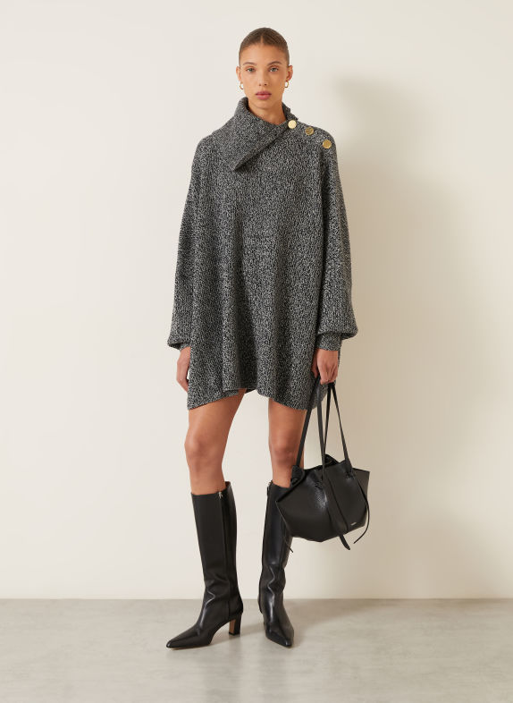 SPORTMAX ALIBI Oversized Knit Dress BLACK / WHITE