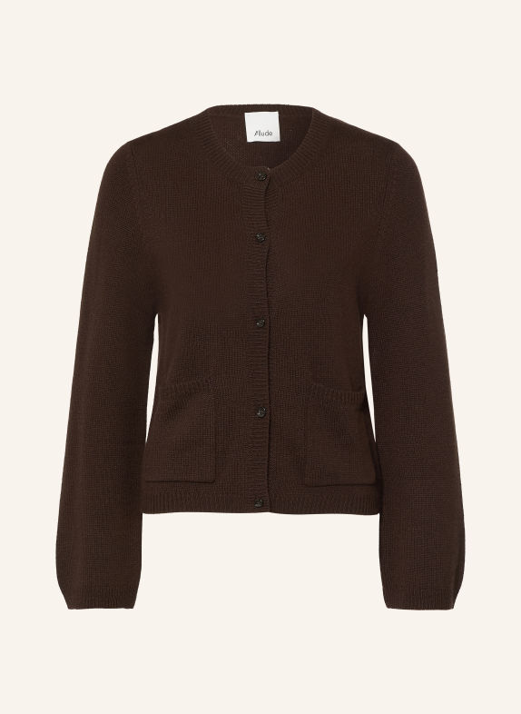 ALLUDE Strickjacke aus Cashmere DUNKELBRAUN