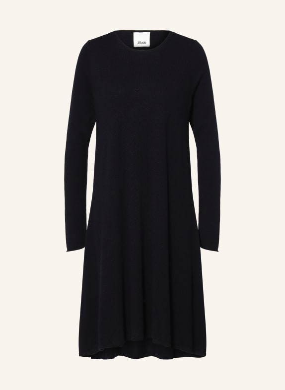 ALLUDE Knitted dress with cashmere DARK BLUE