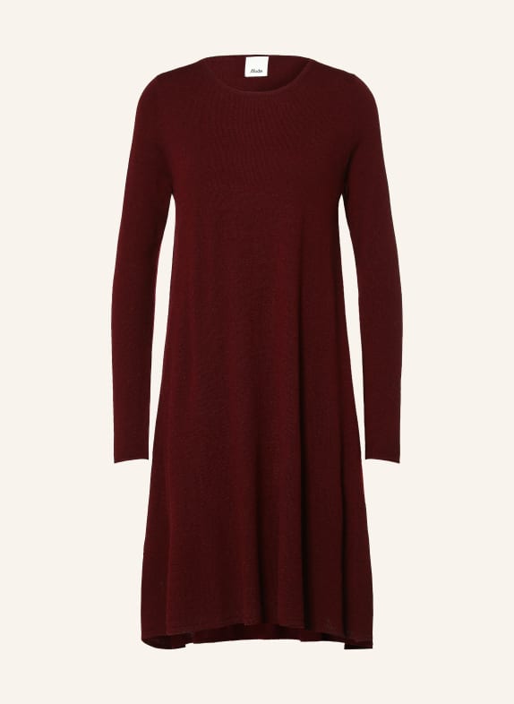 ALLUDE Knitted dress with cashmere DARK RED