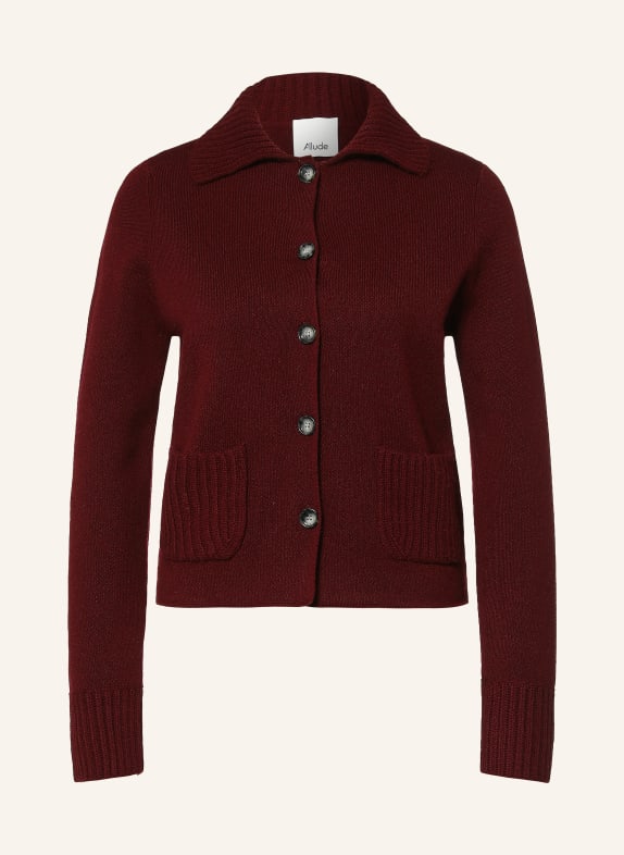 ALLUDE Cashmere Cardigan DARK RED