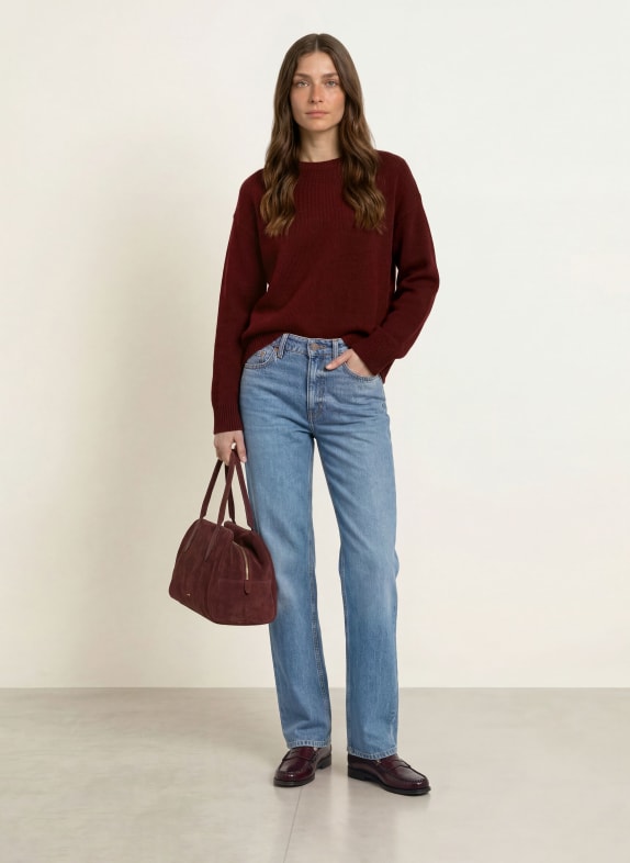 ALLUDE Kasjmiertrui DONKERROOD