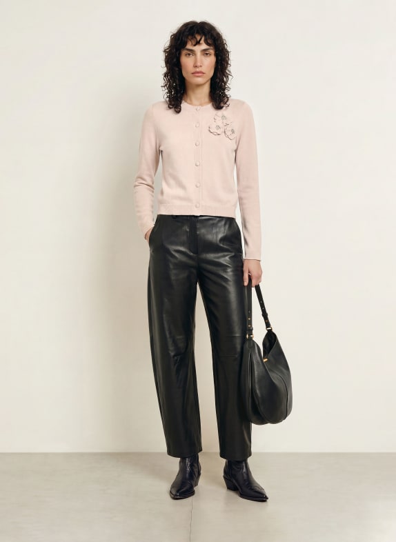 ALLUDE Vest met kasjmier en siersteentjes BEIGE