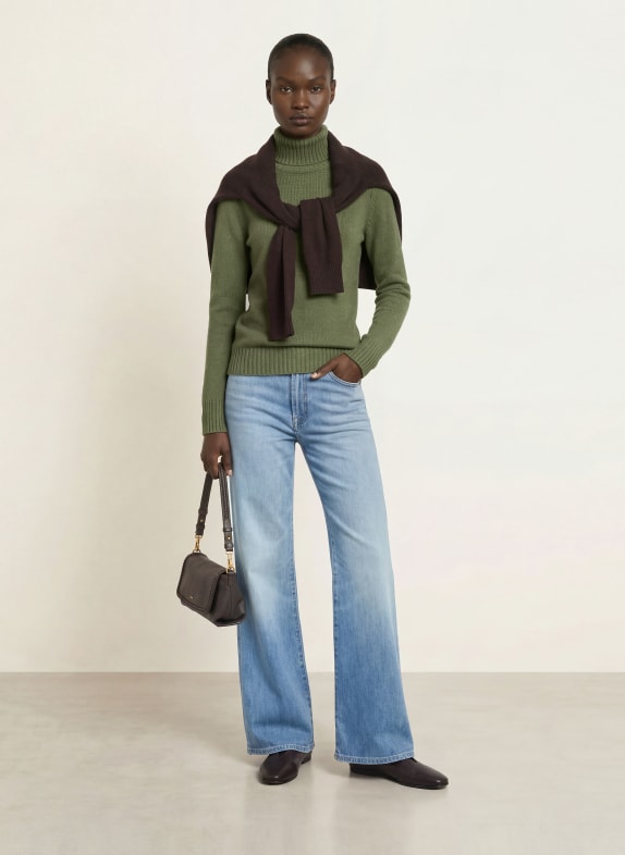 ALLUDE Coltrui met col van kasjmier KAKI