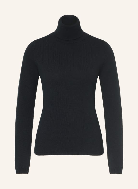 ALLUDE Coltrui met col van kasjmier ZWART