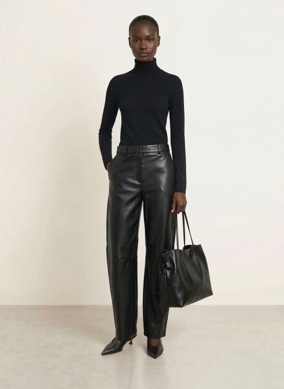 ALLUDE Coltrui met col van kasjmier ZWART
