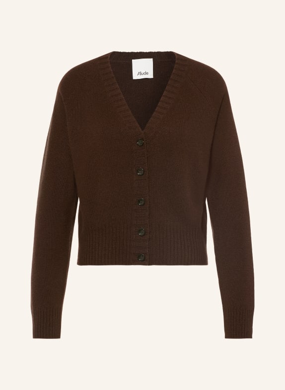 ALLUDE Gilet en cachemire MARRON FONCÉ