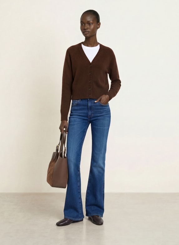 ALLUDE Vest van kasjmier MARRON FONCÉ