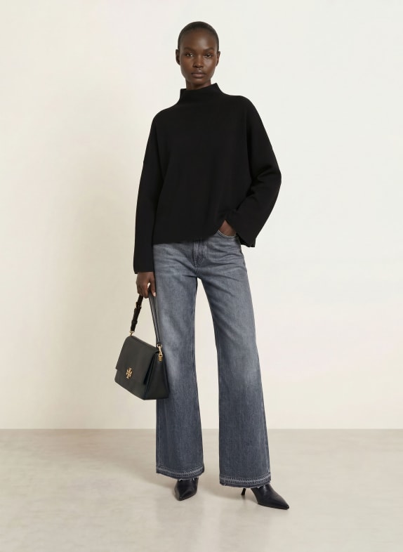 ALLUDE Trui met kasjmier ZWART
