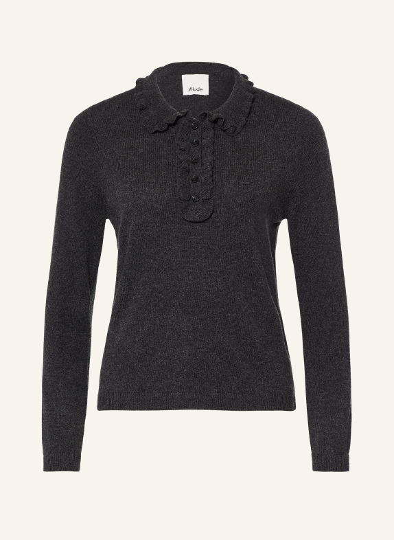 ALLUDE Pullover mit Cashmere und Rüschen DUNKELGRAU