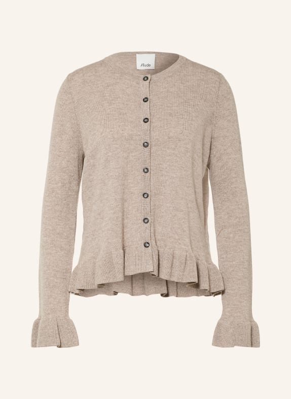 ALLUDE Gilet en cachemire à volants BEIGE
