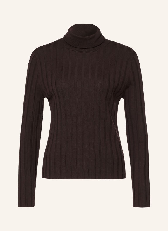 ALLUDE Rollkragenpullover DUNKELBRAUN